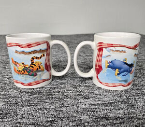 Vintage Disney Winnie the Pooh Coffee Mugs Set of 2 Houston Harvest Winter Mugs